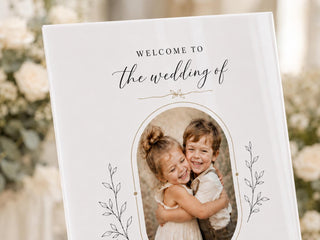 Custom Photo Heart Wedding Sign, Modern Acrylic Welcome Decor