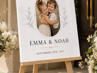 Custom Photo Heart Wedding Sign, Modern Acrylic Welcome Decor