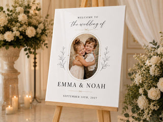 Custom Photo Heart Wedding Sign, Modern Acrylic Welcome Decor
