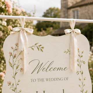 Entrance Sign, Modern Acrylic Board - Bridal Greeting Display | Ceremony, Engagement | 10X8-35.7X23.7