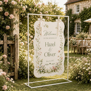 Entrance Sign, Modern Acrylic Board - Bridal Greeting Display | Ceremony, Engagement | 10X8-35.7X23.7