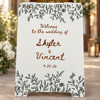 Wedding Directional Sign A Frame, This Way Sign, Reception Table Sign, Custom Wedding Arrow Sign, Sandwich Board Sign