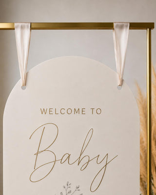 Personalized Baby Shower Welcome Sign, Neutral Boho Acrylic Arch (Custom Name)