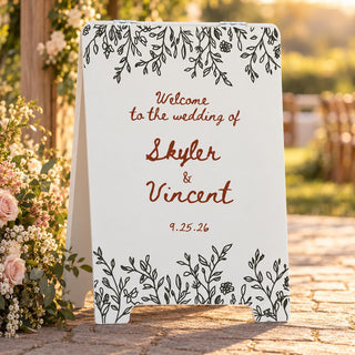 Wedding Directional Sign A Frame, This Way Sign, Reception Table Sign, Custom Wedding Arrow Sign, Sandwich Board Sign