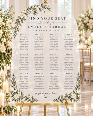 Entrance Sign | Arch Seating Chart, Acrylic Custom Guest List - Modern Reception Decor Accent