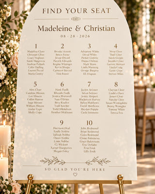 Seating Chart Sign | Wavy Acrylic Table Plan - Modern Custom Guest Layout, Ceremony Reception
