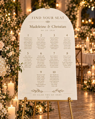 Seating Chart Sign | Wavy Acrylic Table Plan - Modern Custom Guest Layout, Ceremony Reception