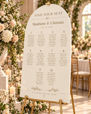 Seating Chart Sign | Wavy Acrylic Table Plan - Modern Custom Guest Layout, Ceremony Reception