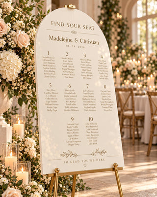 Seating Chart Sign | Wavy Acrylic Table Plan - Modern Custom Guest Layout, Ceremony Reception