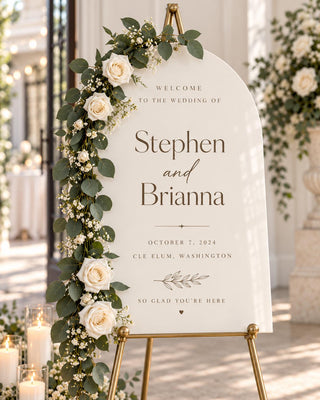 Welcome Sign | Acrylic Wedding Entrance Decor - Modern Bridal Shower Display, 24X18-35.7X23.7