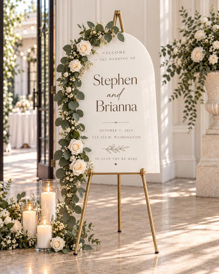 Welcome Sign | Acrylic Wedding Entrance Decor - Modern Bridal Shower Display, 24X18-35.7X23.7