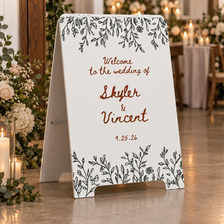 Wedding Directional Sign A Frame, This Way Sign, Reception Table Sign, Custom Wedding Arrow Sign, Sandwich Board Sign