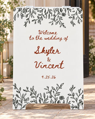 Wedding Directional Sign A Frame, This Way Sign, Reception Table Sign, Custom Wedding Arrow Sign, Sandwich Board Sign