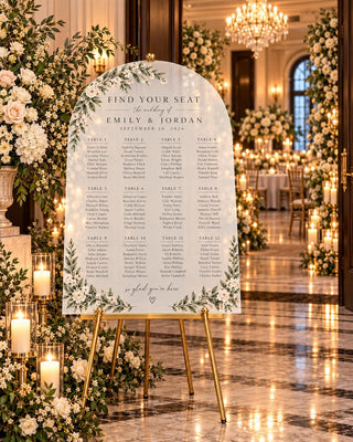 Entrance Sign | Arch Seating Chart, Acrylic Custom Guest List - Modern Reception Decor Accent
