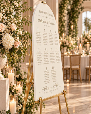 Seating Chart Sign | Wavy Acrylic Table Plan - Modern Custom Guest Layout, Ceremony Reception