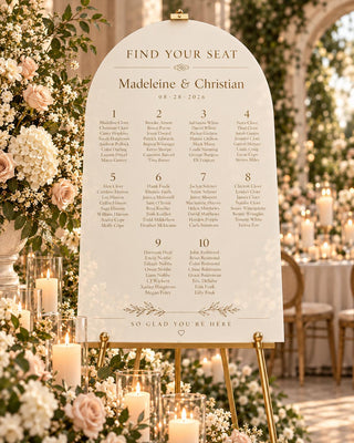 Seating Chart Sign | Wavy Acrylic Table Plan - Modern Custom Guest Layout, Ceremony Reception
