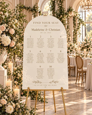 Seating Chart Sign | Wavy Acrylic Table Plan - Modern Custom Guest Layout, Ceremony Reception
