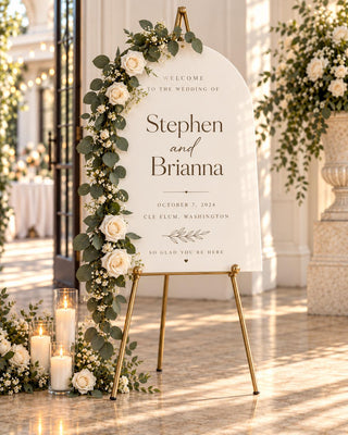 Welcome Sign | Acrylic Wedding Entrance Decor - Modern Bridal Shower Display, 24X18-35.7X23.7