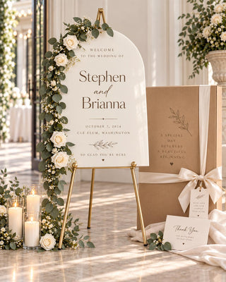 Welcome Sign | Acrylic Wedding Entrance Decor - Modern Bridal Shower Display, 24X18-35.7X23.7
