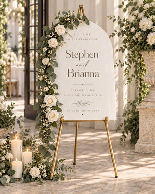 Welcome Sign | Acrylic Wedding Entrance Decor - Modern Bridal Shower Display, 24X18-35.7X23.7