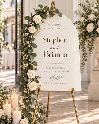 Welcome Sign | Acrylic Wedding Entrance Decor - Modern Bridal Shower Display, 24X18-35.7X23.7