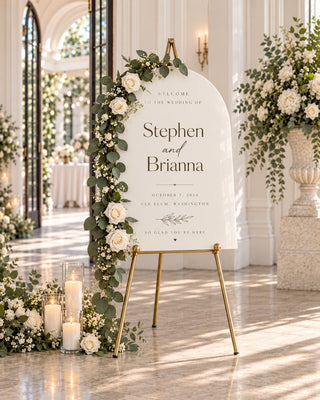 Welcome Sign | Acrylic Wedding Entrance Decor - Modern Bridal Shower Display, 24X18-35.7X23.7