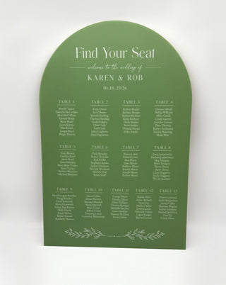 Acrylic Arch Wedding Seating Chart, Custom Table Plan Sign