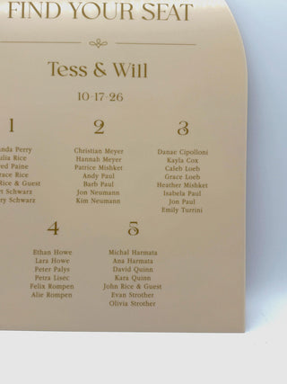 Modern Minimalist Arch Wedding Seating Chart, Acrylic Guest List