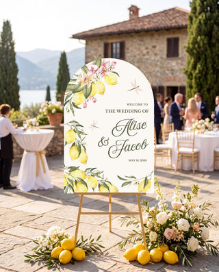 Lemon Wedding Welcome Sign, Italian Citrus Acrylic Sign