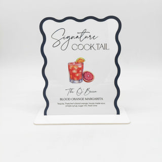 Custom Acrylic Signature Drinks Sign | Wedding Bar Menu, Event Cocktail Display