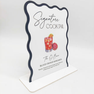 Custom Acrylic Signature Drinks Sign | Wedding Bar Menu, Event Cocktail Display