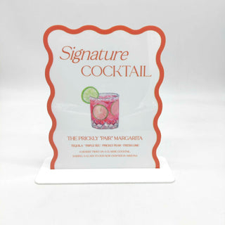 Custom Acrylic Signature Drinks Sign | Wedding Bar Menu, Event Cocktail Display
