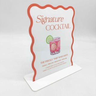 Custom Acrylic Signature Drinks Sign | Wedding Bar Menu, Event Cocktail Display