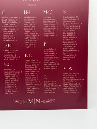Classic Acrylic Arch Wedding Seating Chart, Custom Guest List Sign