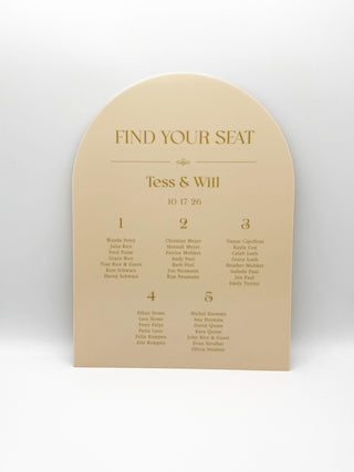 Modern Minimalist Arch Wedding Seating Chart, Acrylic Guest List