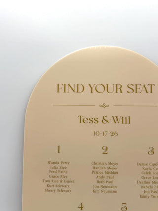 Modern Minimalist Arch Wedding Seating Chart, Acrylic Guest List
