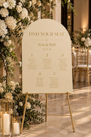 Modern Minimalist Arch Wedding Seating Chart, Acrylic Guest List