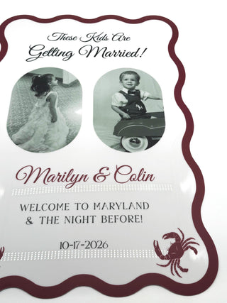 These Kids Are Getting Married Photo Wedding Welcome Sign, Wavy Acrylic