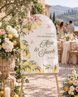 Lemon Wedding Welcome Sign, Italian Citrus Acrylic Sign