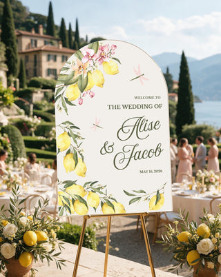 Lemon Wedding Welcome Sign, Italian Citrus Acrylic Sign