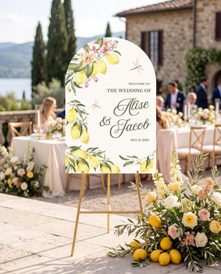 Lemon Wedding Welcome Sign, Italian Citrus Acrylic Sign