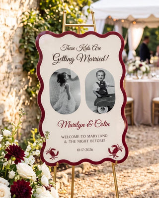 These Kids Are Getting Married Photo Wedding Welcome Sign, Wavy Acrylic