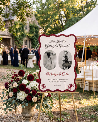 These Kids Are Getting Married Photo Wedding Welcome Sign, Wavy Acrylic